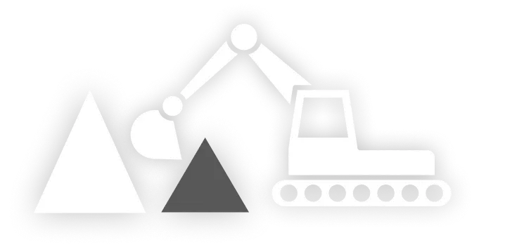 建設現場の重機と作業を表したイラスト